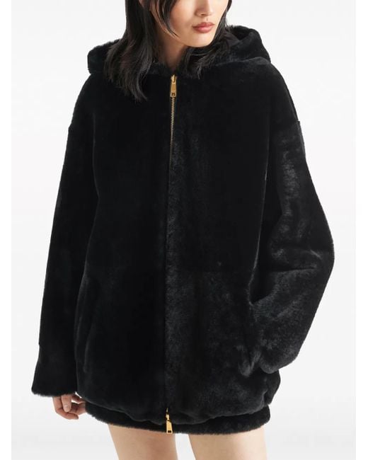 Prada Black Shearling Reversible Jacket