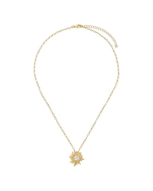 Oceanus White Sunburst Sun-Pendant Necklaces