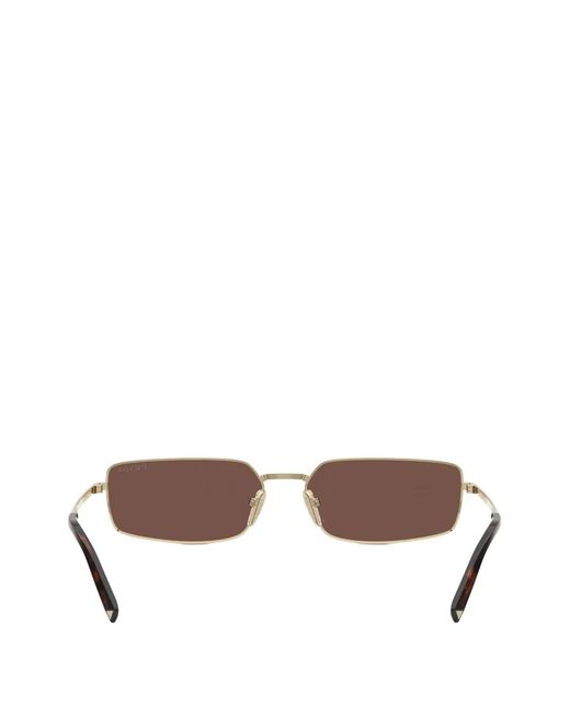 Prada Metallic Rectangular-Frame Sunglasses