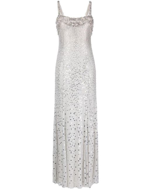 Jenny Packham White Calypso Crystal-embellished Gown