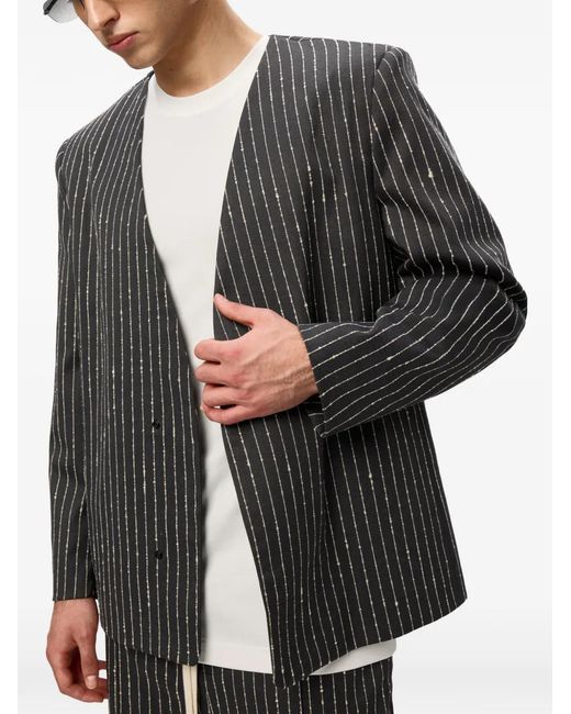 Hamza Gray 247 Striped Blazer for men