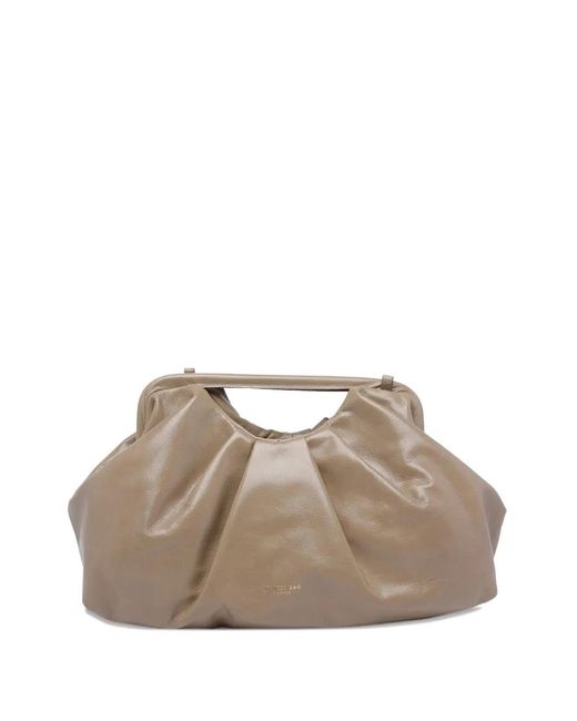 MY BEST BAG Brown Logo Leather Tote Bag