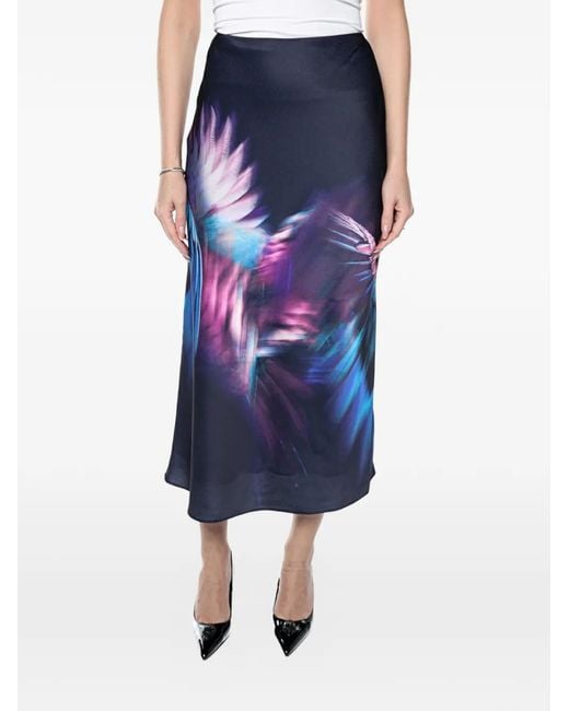 Ted Baker Blue Gilao Bias-Cut Skirt