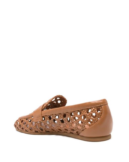 Stuart Weitzman Brown Woven Loafers