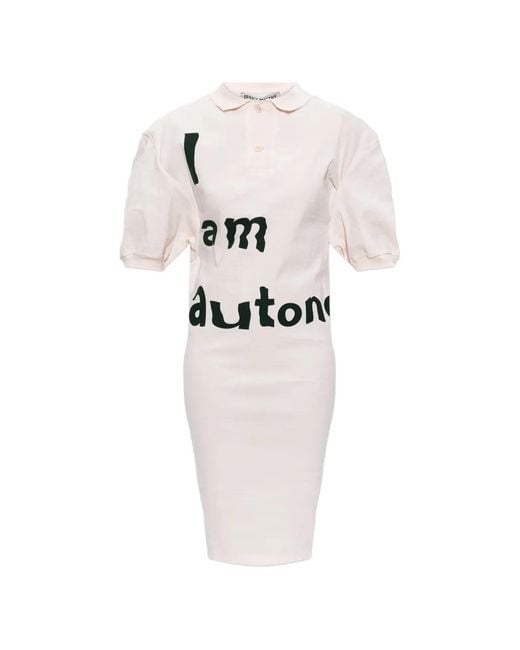 Issey Miyake White Polo Shirt Mini Dress