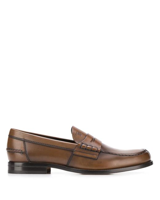 Tod's Brown Leather Loafers for men