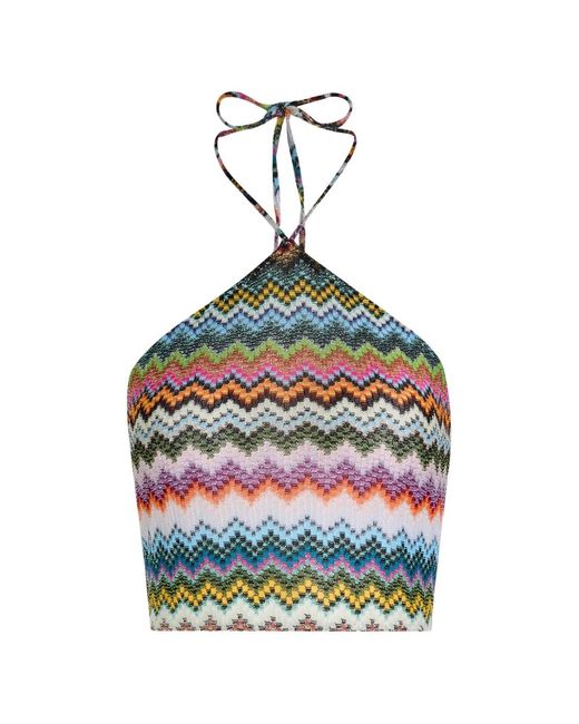 Haut À Motif Zig-Zag Effet Pixel Missoni en coloris Blue
