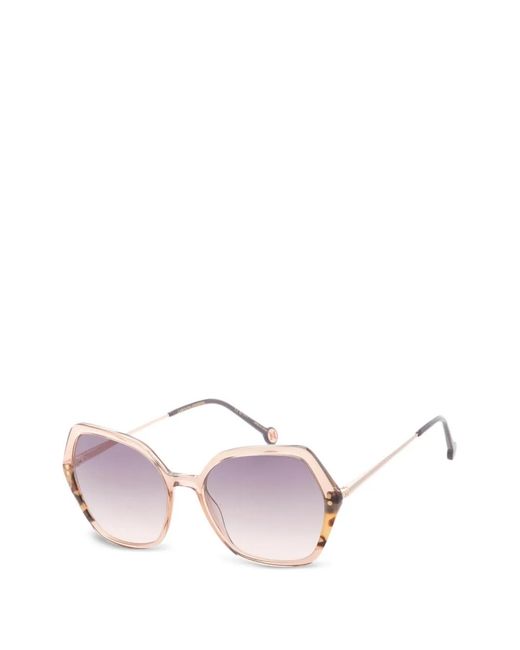 Carolina Herrera Pink Geometric-Frame Sunglasses