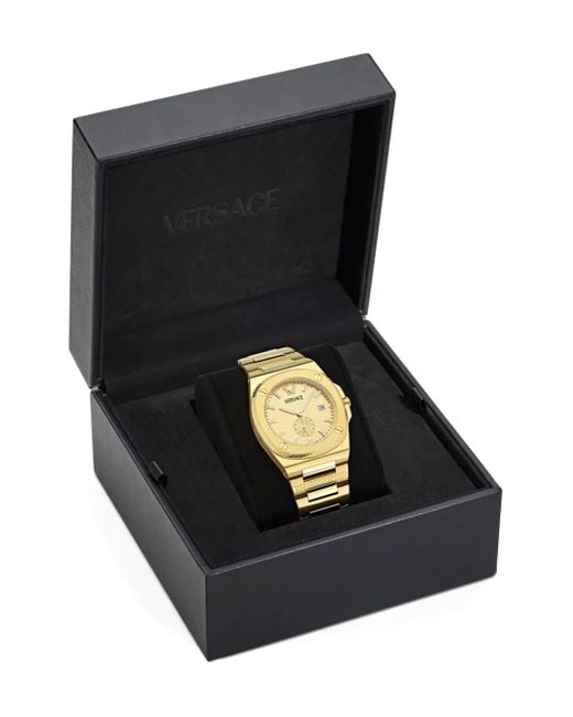 Versace Metallic Antares Greek Key 40Mm for men