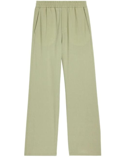 AMI Green Ami De Coeur-Plaque Cotton Trousers for men