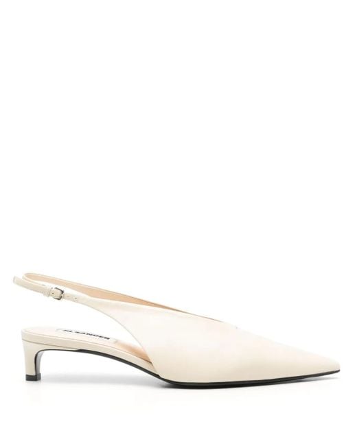 Jil Sander Natural 40Mm Leather Pumps