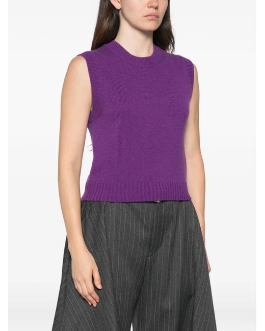 Bompard Purple Round-Neck Vest
