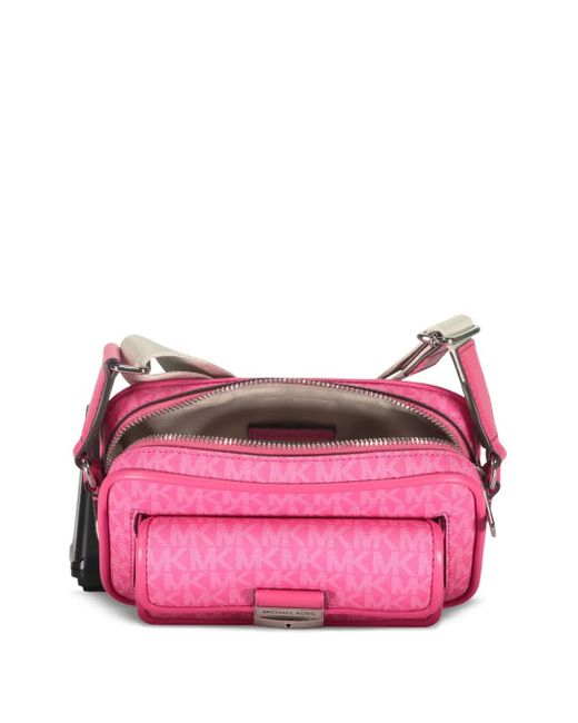 Michael Kors Pink Bradshaw Monogram Flap Shoulder Bag
