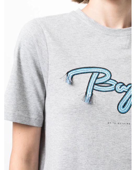 BAPY BY *A BATHING APE® White T-Shirtkleid Mit Logo-Stickerei