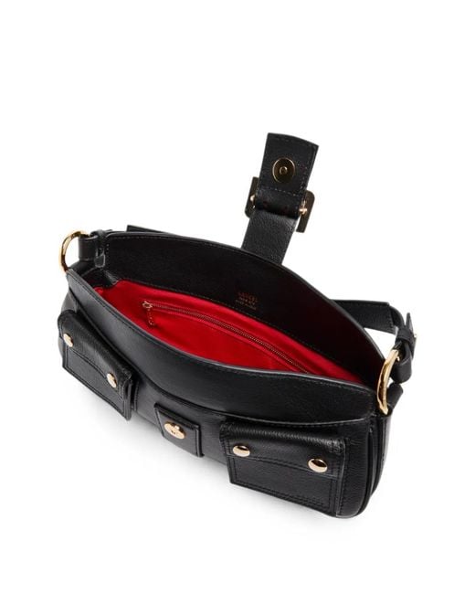 Lancel Black Multipocket Double-L Shoulder Bag