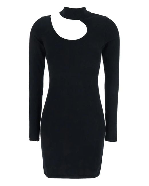 FEDERICA TOSI Blue Cut-Out Turtleneck Day Dress
