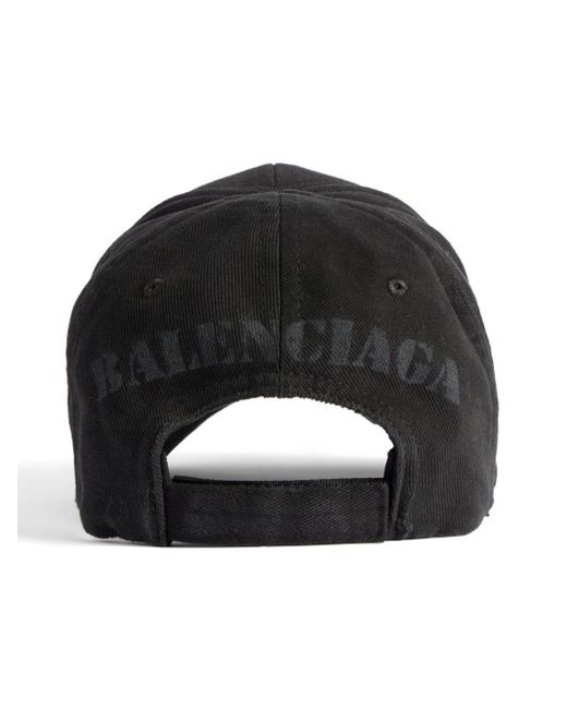 Balenciaga Black Stencil-logo Baseball Cap for men