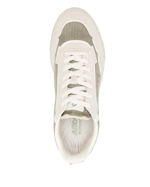 Autry White Wildpace Suede-Panel Sneakers for men