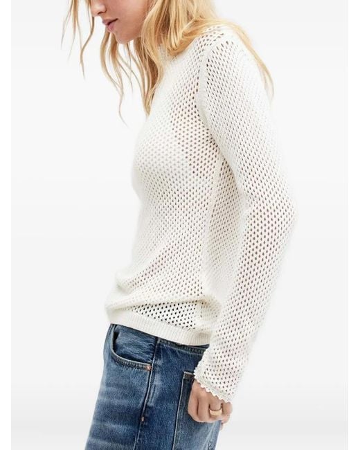 AllSaints Visnet Trui Met Hoge Hals in het Blue