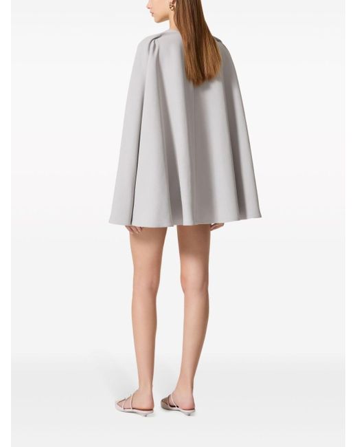Vestido corto Couture con cuello en V Valentino Garavani de color Gray
