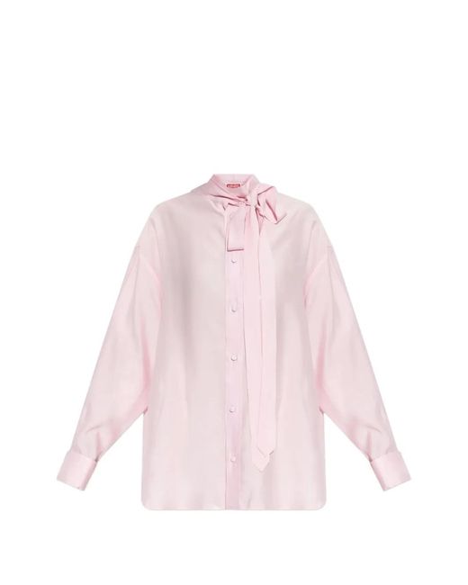 KENZO Pink Tie-Neck Shirt
