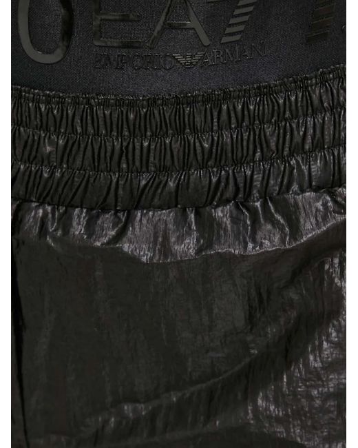 EA7 Logo-waistband Shorts Black