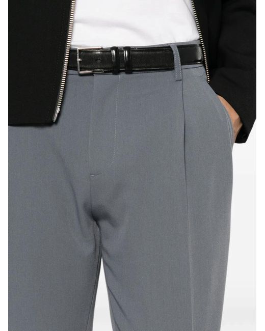 Patrizia Pepe Gray Pleated-Detail Trousers for men
