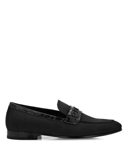 Philipp Plein Gothic Leren Loafers in het Black voor heren