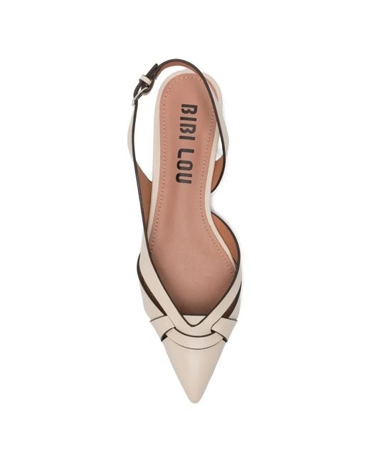 Bibi Lou White Nolia Criss-Cross Leather Flat Pumps