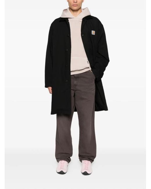 Carhartt Black Webster Button-Fastening Logo-Patch Coat for men
