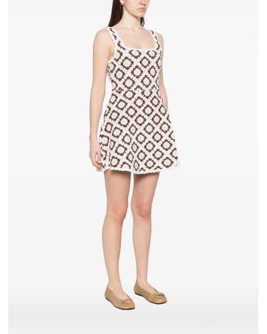 Maje White Pattern Mini Dress
