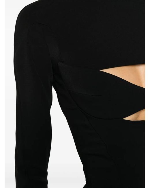 Mugler Black Cut-out Panelled Minidress