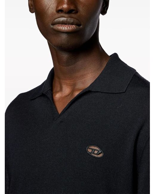 DIESEL Blue K-Glare Wool Polo Shirt for men