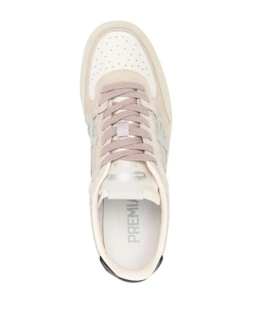 Premiata White Basket Clay Sneakers