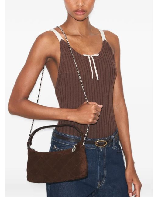 Tory Burch Brown Fleming Suede Pochette