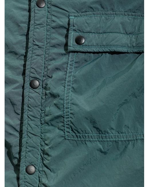 Paul Smith Green Logo-Patch Shirt Jacket for men
