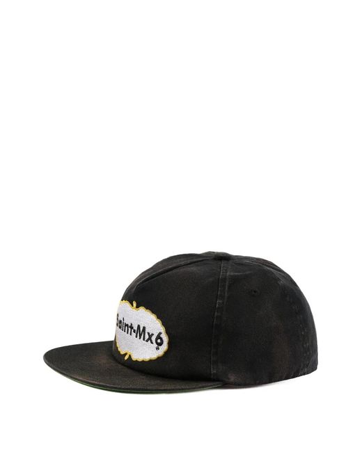 SAINT Mxxxxxx Black Logo-Patch Cap for men