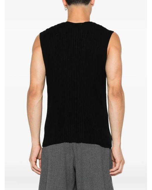 Vivienne Westwood Black Tegan Ribbed Button-Placket Vest for men