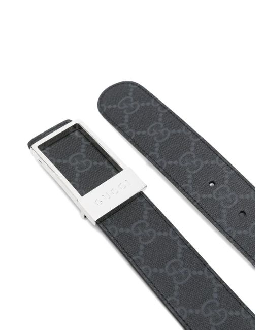 Gucci Black Gg-Monogram Buckle Belt for men