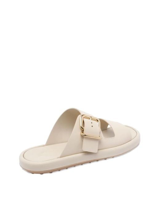 Sandales En Cuir À Double Boucles Tod's en coloris White