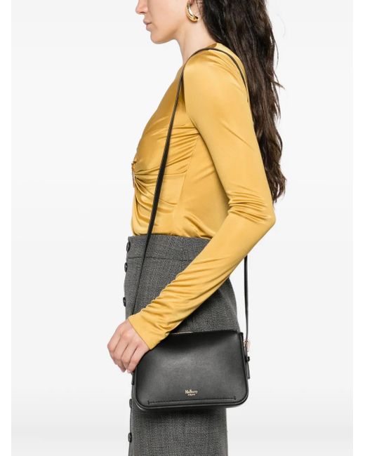 Mulberry Black Clovelly Leather Zip-Top Cross Body Bag