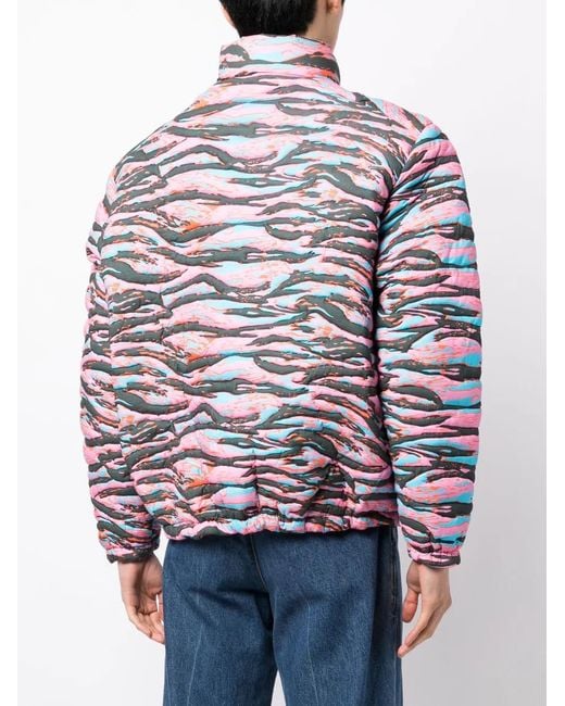 ERL Red Camouflage Jacquard Padded Jacket