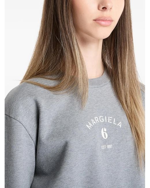 MM6 by Maison Margiela Blue Sweat À Logo Imprimé