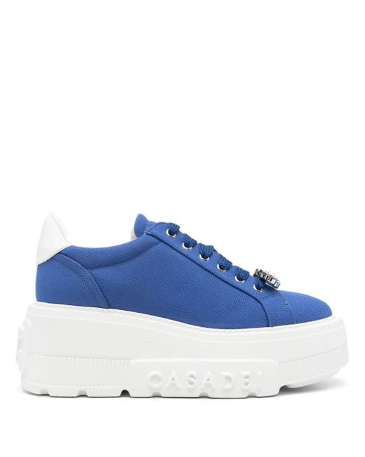 Casadei Fedora Canvas Sneakers in het Blue