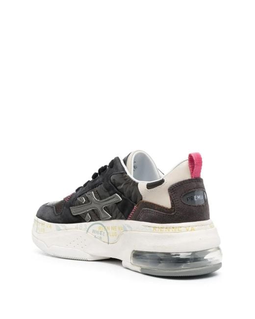 Premiata Brown Drake Logo-Patch Sneakers