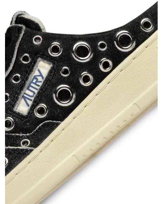 Autry Black Medalist Mule Eyelet-Detail Sneakers