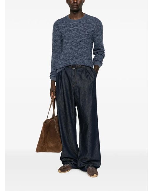 Etro Blue Pull À Col Rond for men