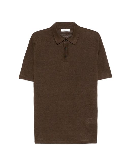 Roberto Collina Brown Half-Button Polo Shirt for men
