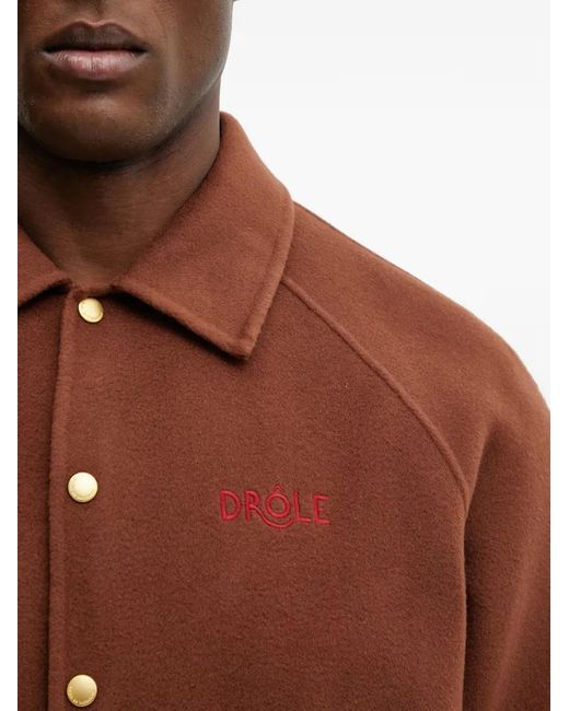 Drole de Monsieur Brown Logo-Embroidered Bomber Jacket for men