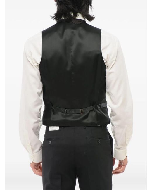 Corneliani Black Button-Front Waistcoat for men
